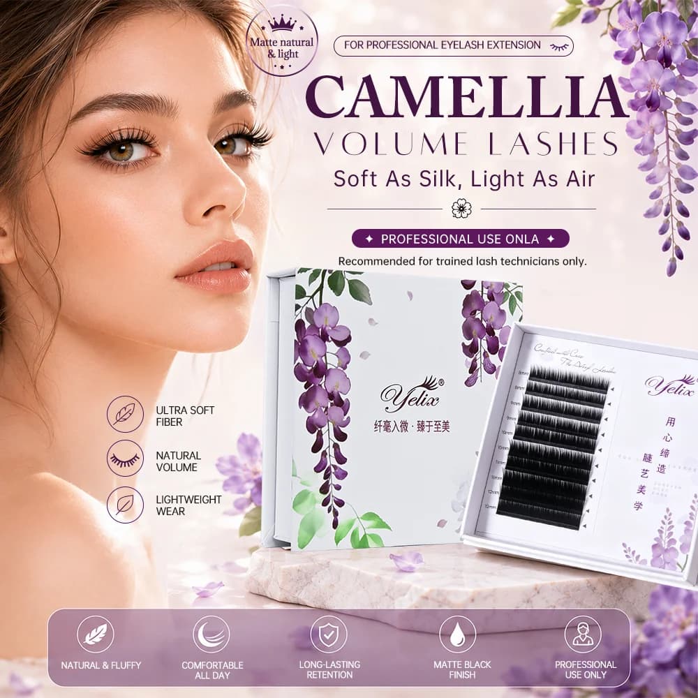 Camellia Hacimli Kirpik Ekleri Yumuşak Doğal