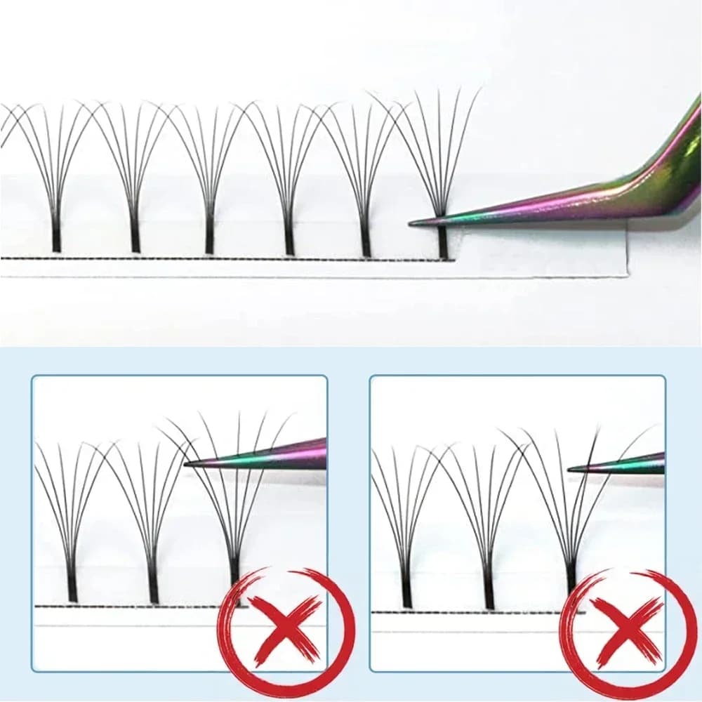 Hazır Volume Fan Kirpik Ekstansiyonları, 12 Sıra, 2D-6D