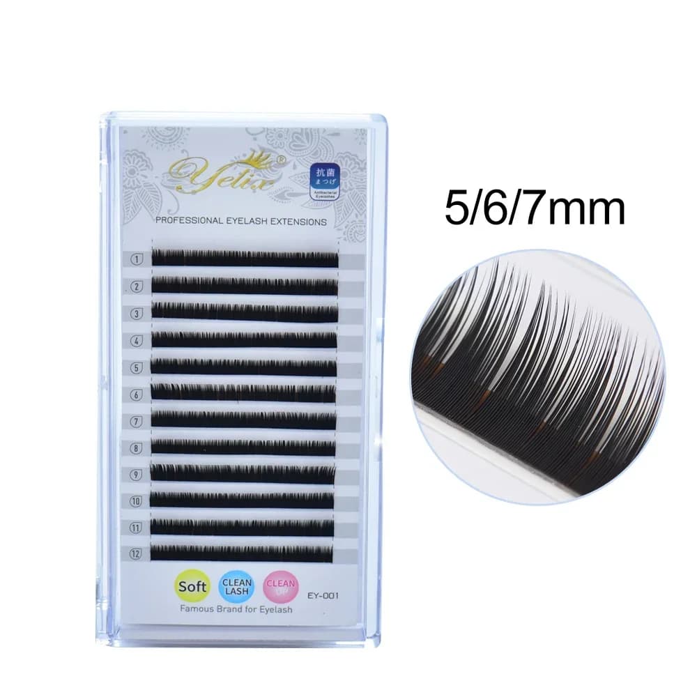 Kısa Alt Kirpik Uzatmaları 6-8mm