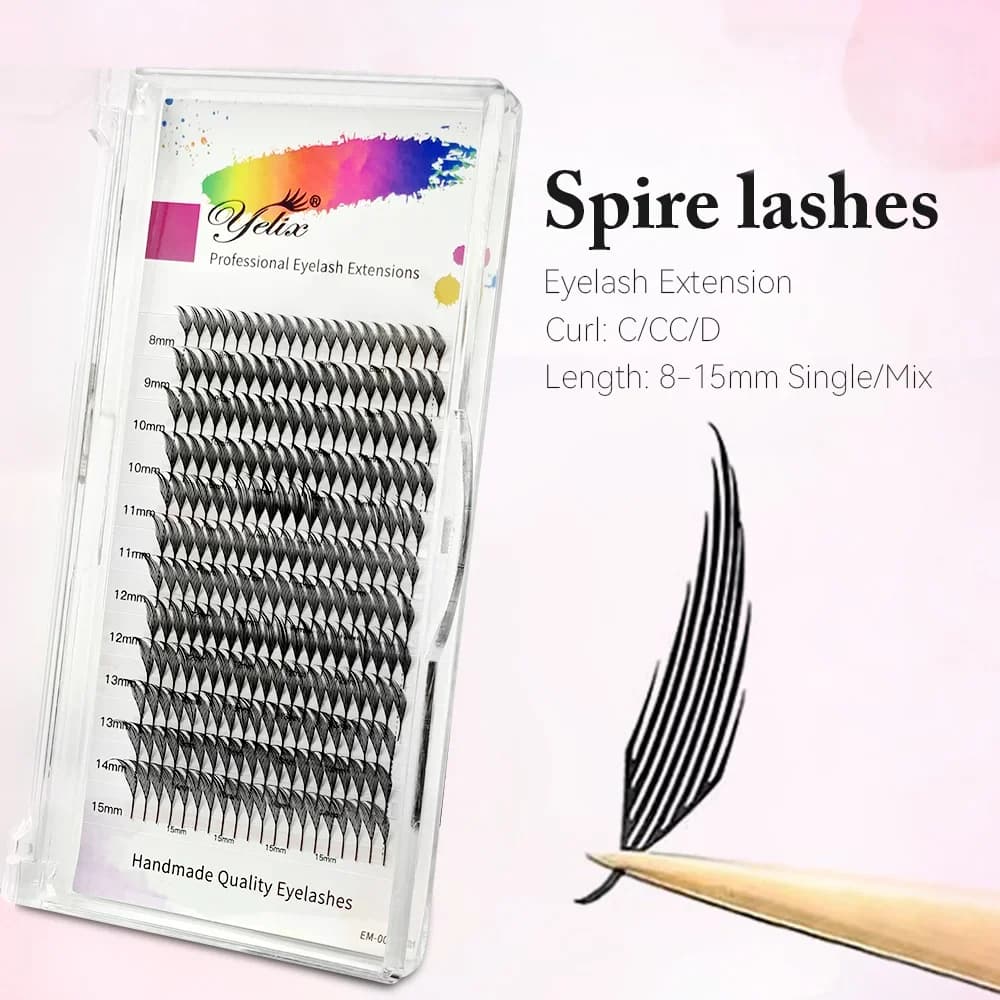 Spiral Şekilli Açılan Hazır Yelpaze Kirpik Ekleri