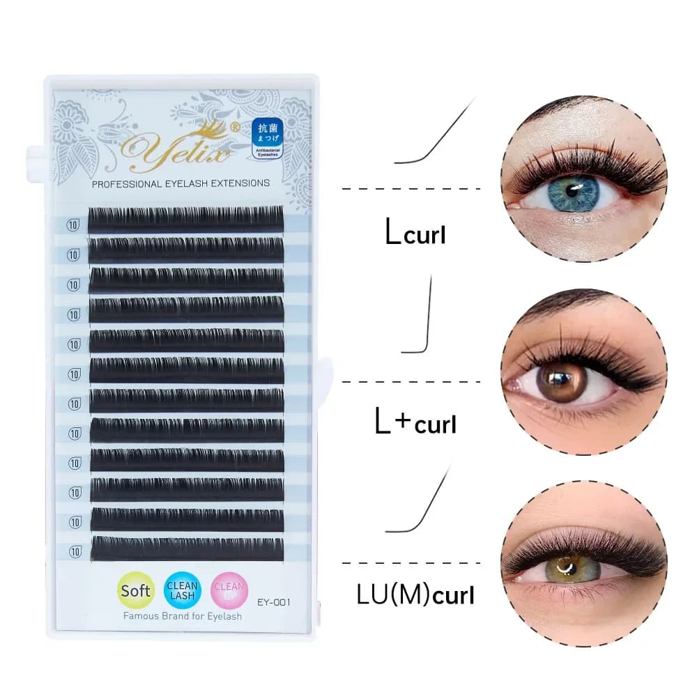 L Kıvrımlı Mat Mink Tekli Kirpik Uzaması 8-15mm