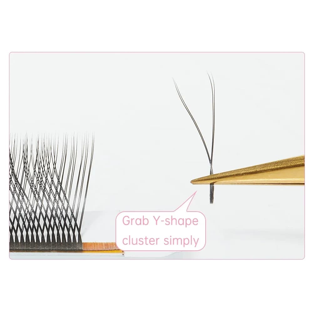 Y Şekilli YY Hazır Yelpaze Kirpik Uzatma 0.05mm C Kıvırcık