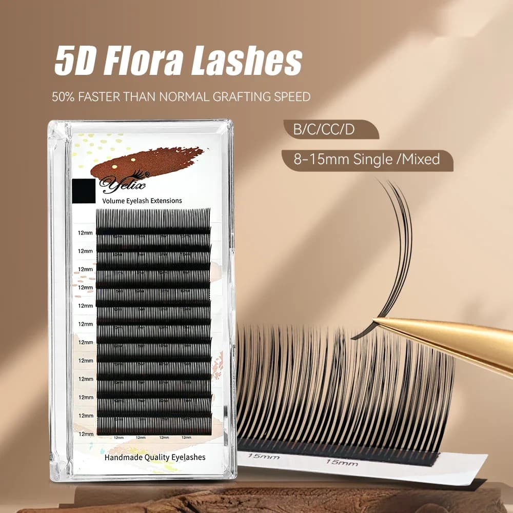 5D Flora Tekli Kirpik Uzatmaları 0.07mm