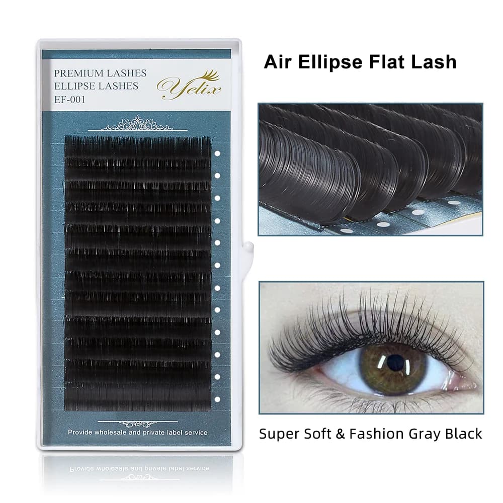 Air Flat D+ Kıvrım Oval Kirpik Uzatmaları